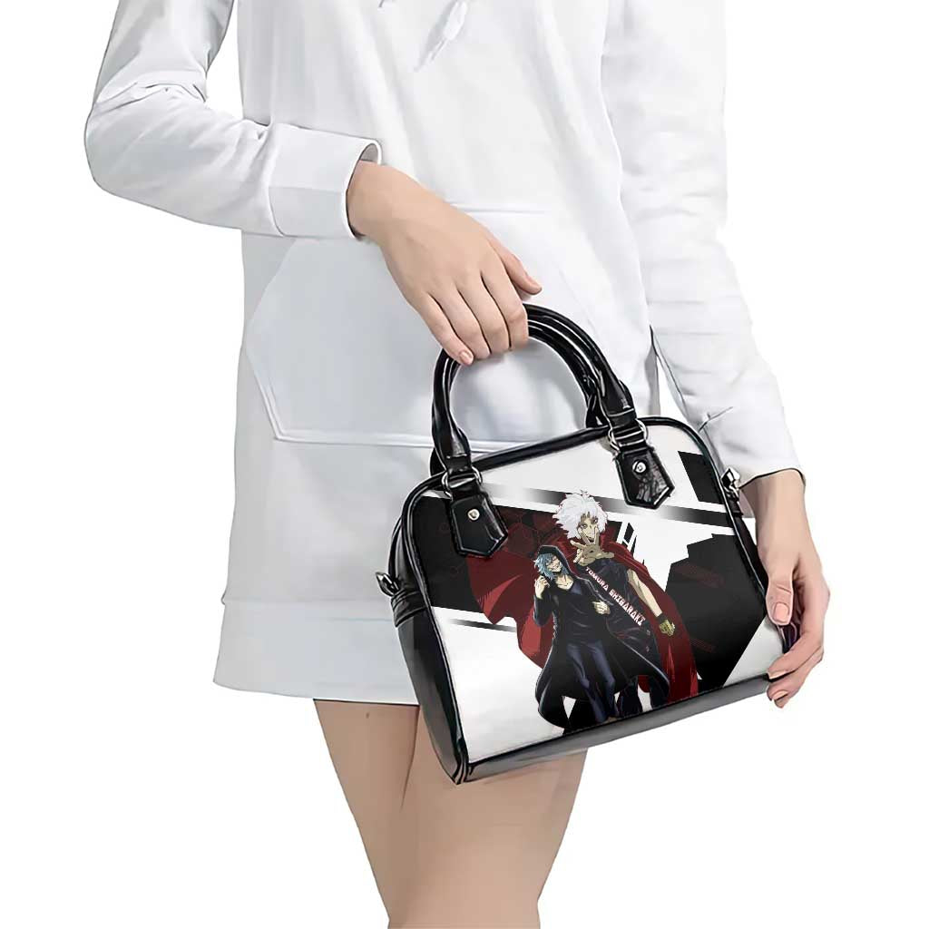 Tomura Shigaraki Shoulder Handbag Dark Anime Villain Illustration with Red Energy Aura