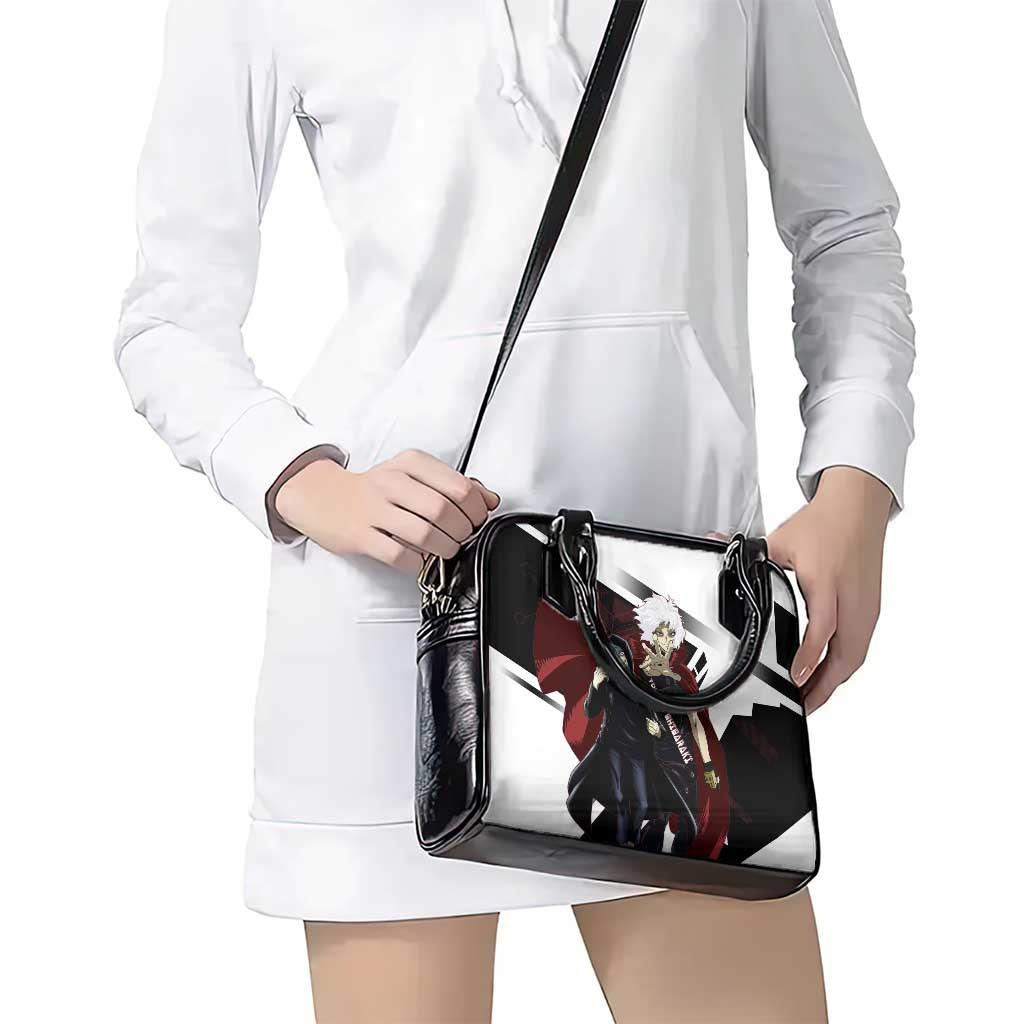 Tomura Shigaraki Shoulder Handbag Dark Anime Villain Illustration with Red Energy Aura