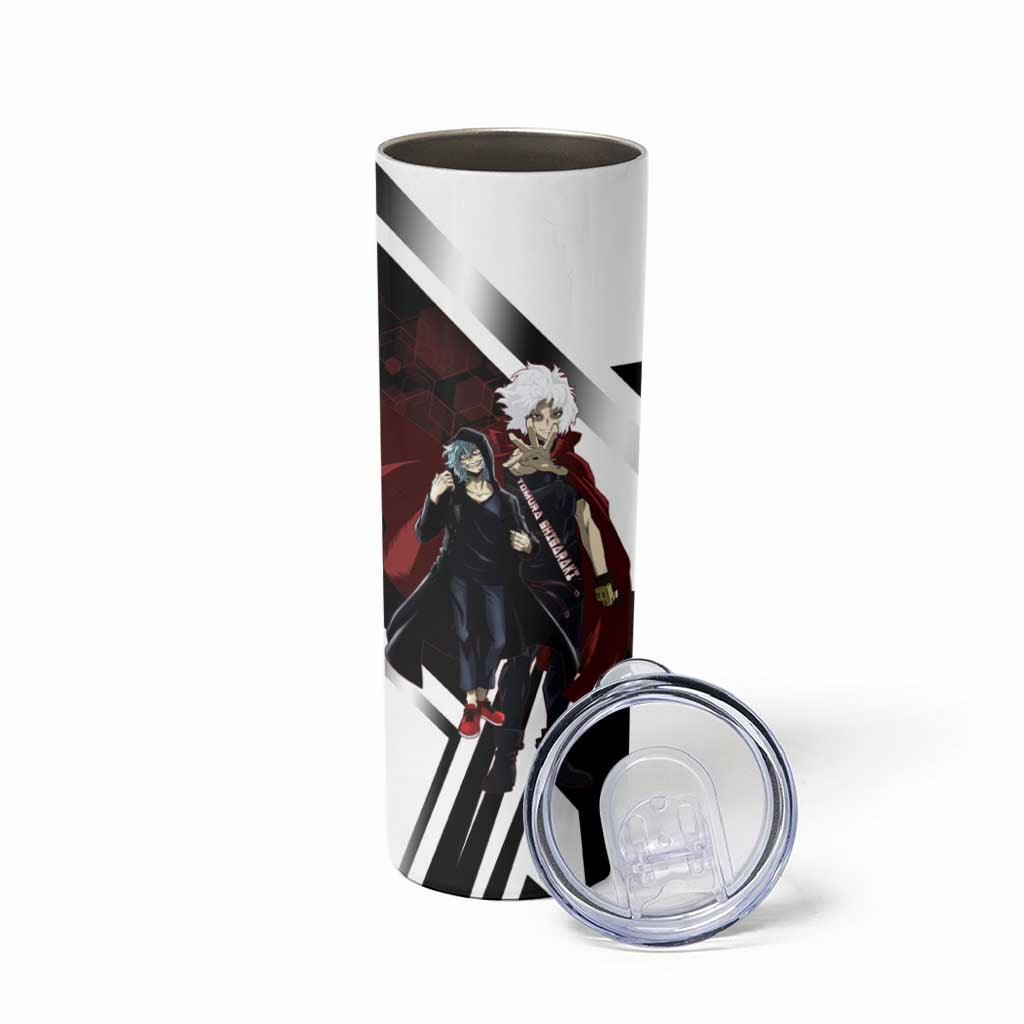 Tomura Shigaraki Skinny Tumbler Dark Anime Villain Illustration with Red Energy Aura