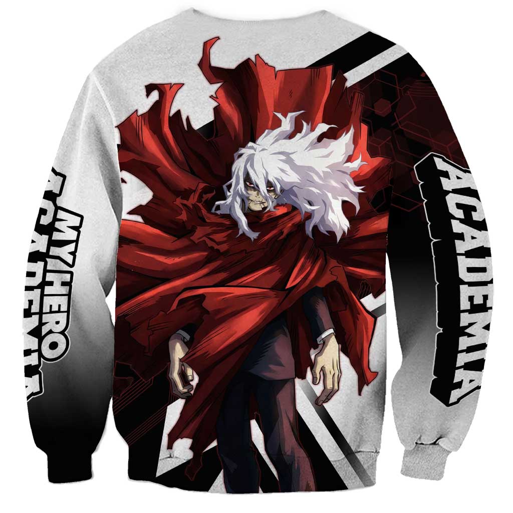 Tomura Shigaraki Sweatshirt Dark Anime Villain Illustration with Red Energy Aura