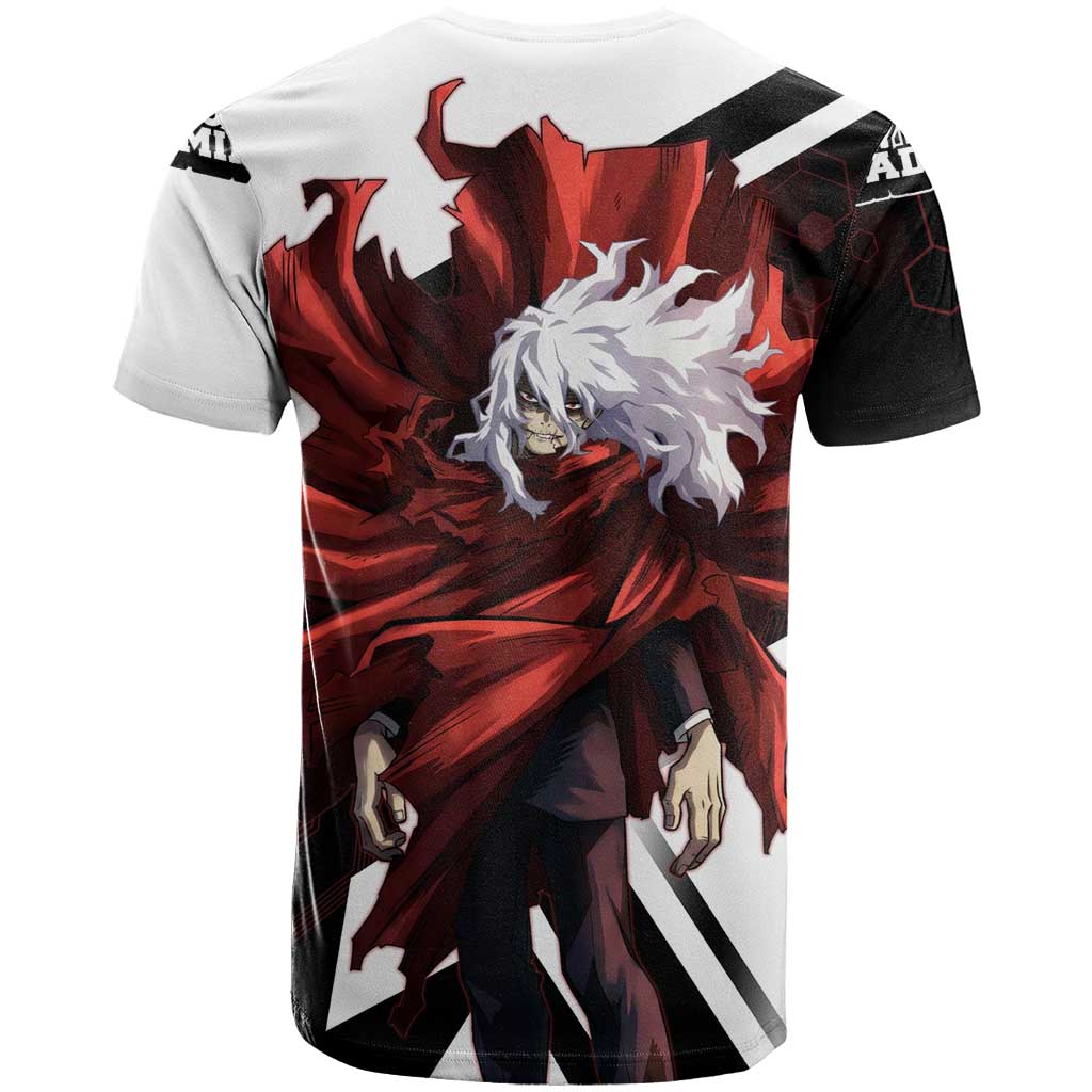 Tomura Shigaraki T Shirt Dark Anime Villain Illustration with Red Energy Aura