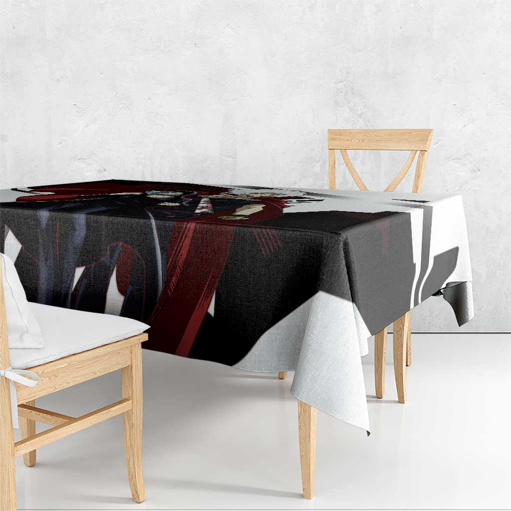 Tomura Shigaraki Tablecloth Dark Anime Villain Illustration with Red Energy Aura