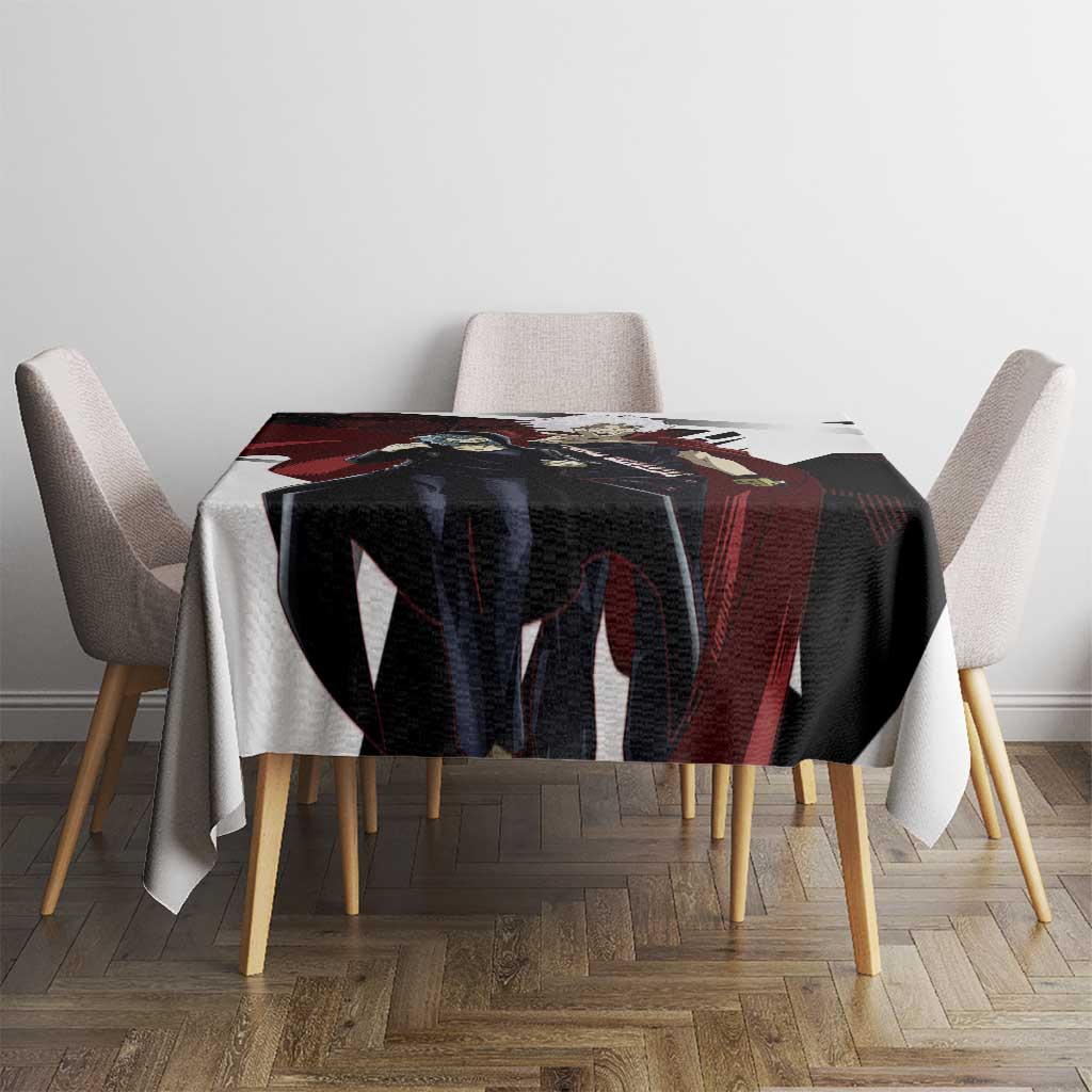 Tomura Shigaraki Tablecloth Dark Anime Villain Illustration with Red Energy Aura