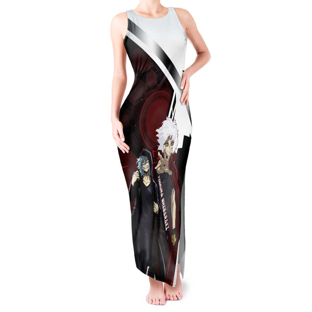 Tomura Shigaraki Tank Maxi Dress Dark Anime Villain Illustration with Red Energy Aura