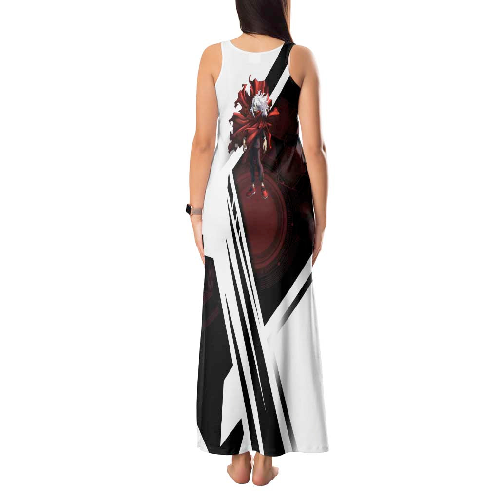 Tomura Shigaraki Tank Maxi Dress Dark Anime Villain Illustration with Red Energy Aura