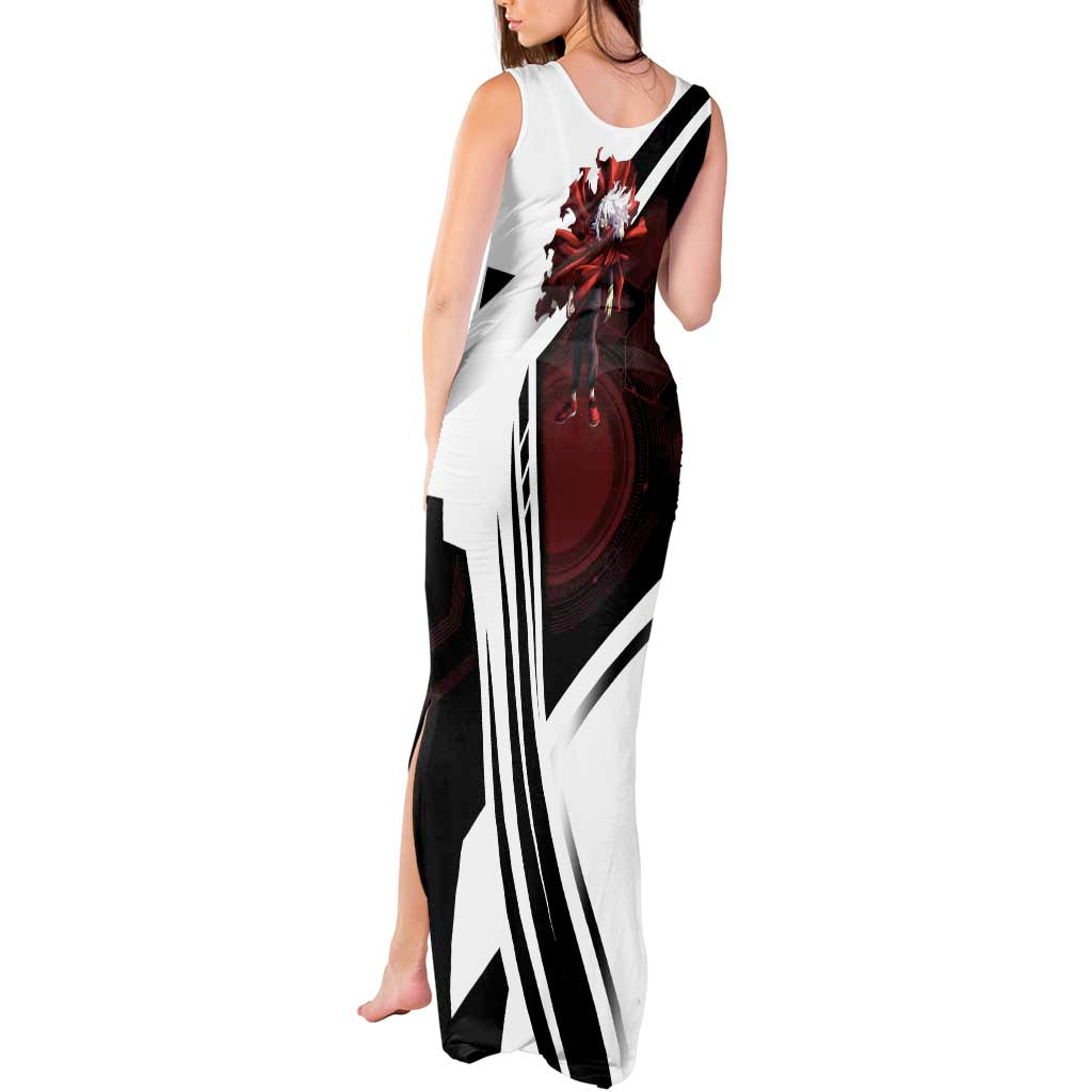 Tomura Shigaraki Tank Maxi Dress Dark Anime Villain Illustration with Red Energy Aura
