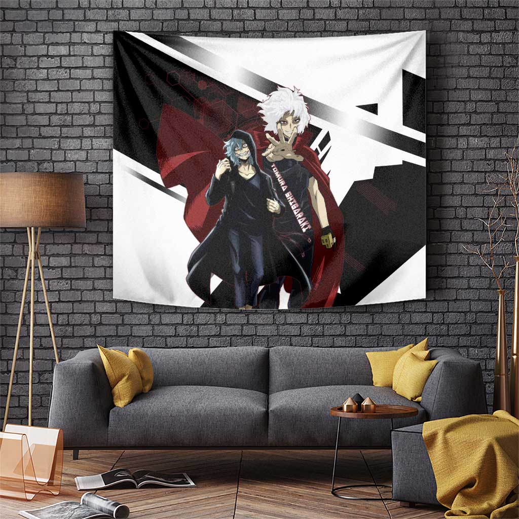 Tomura Shigaraki Tapestry Dark Anime Villain Illustration with Red Energy Aura