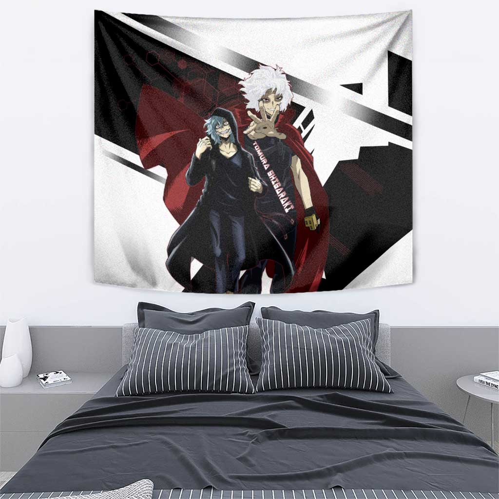Tomura Shigaraki Tapestry Dark Anime Villain Illustration with Red Energy Aura