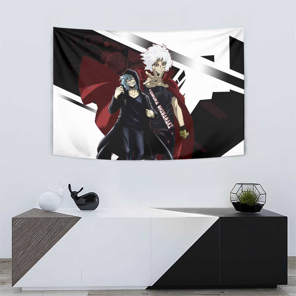 Tomura Shigaraki Tapestry Dark Anime Villain Illustration with Red Energy Aura