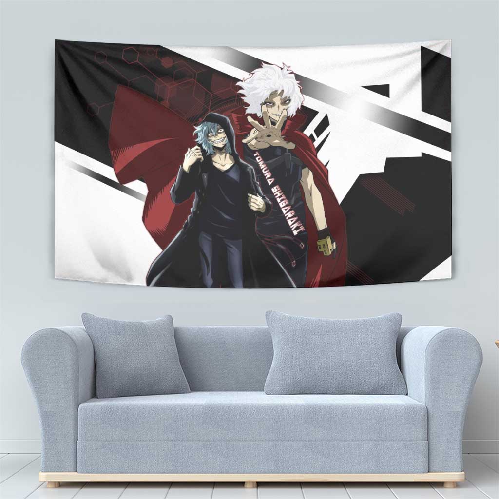 Tomura Shigaraki Tapestry Dark Anime Villain Illustration with Red Energy Aura