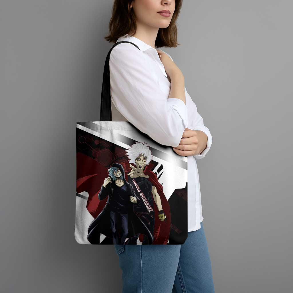 Tomura Shigaraki Tote Bag Dark Anime Villain Illustration with Red Energy Aura