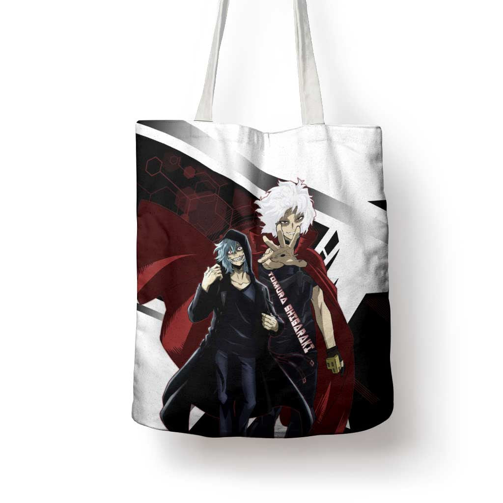 Tomura Shigaraki Tote Bag Dark Anime Villain Illustration with Red Energy Aura