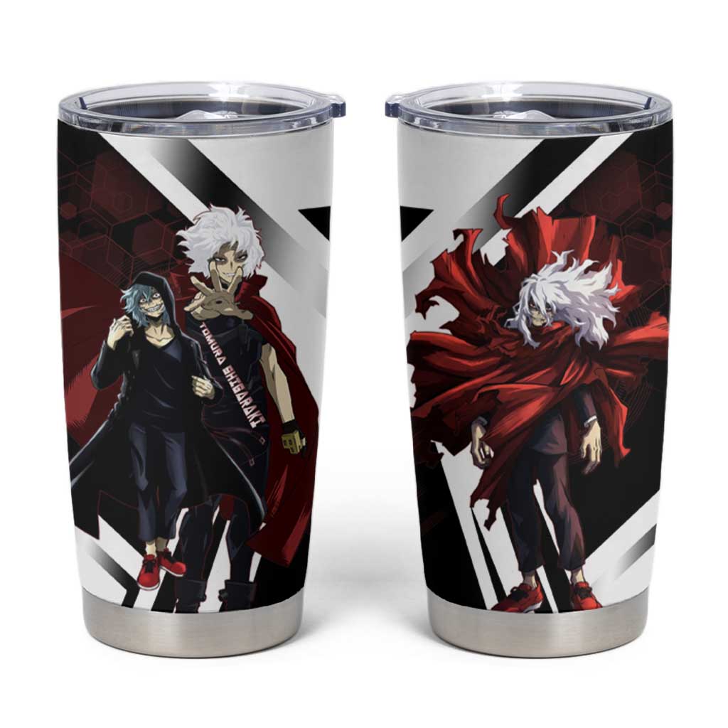 Tomura Shigaraki Tumbler Cup Dark Anime Villain Illustration with Red Energy Aura