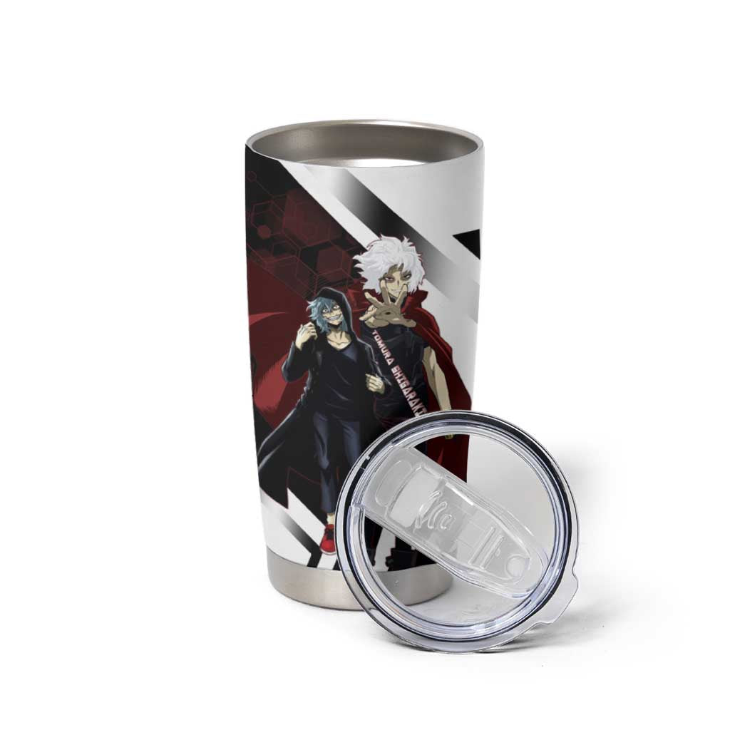 Tomura Shigaraki Tumbler Cup Dark Anime Villain Illustration with Red Energy Aura