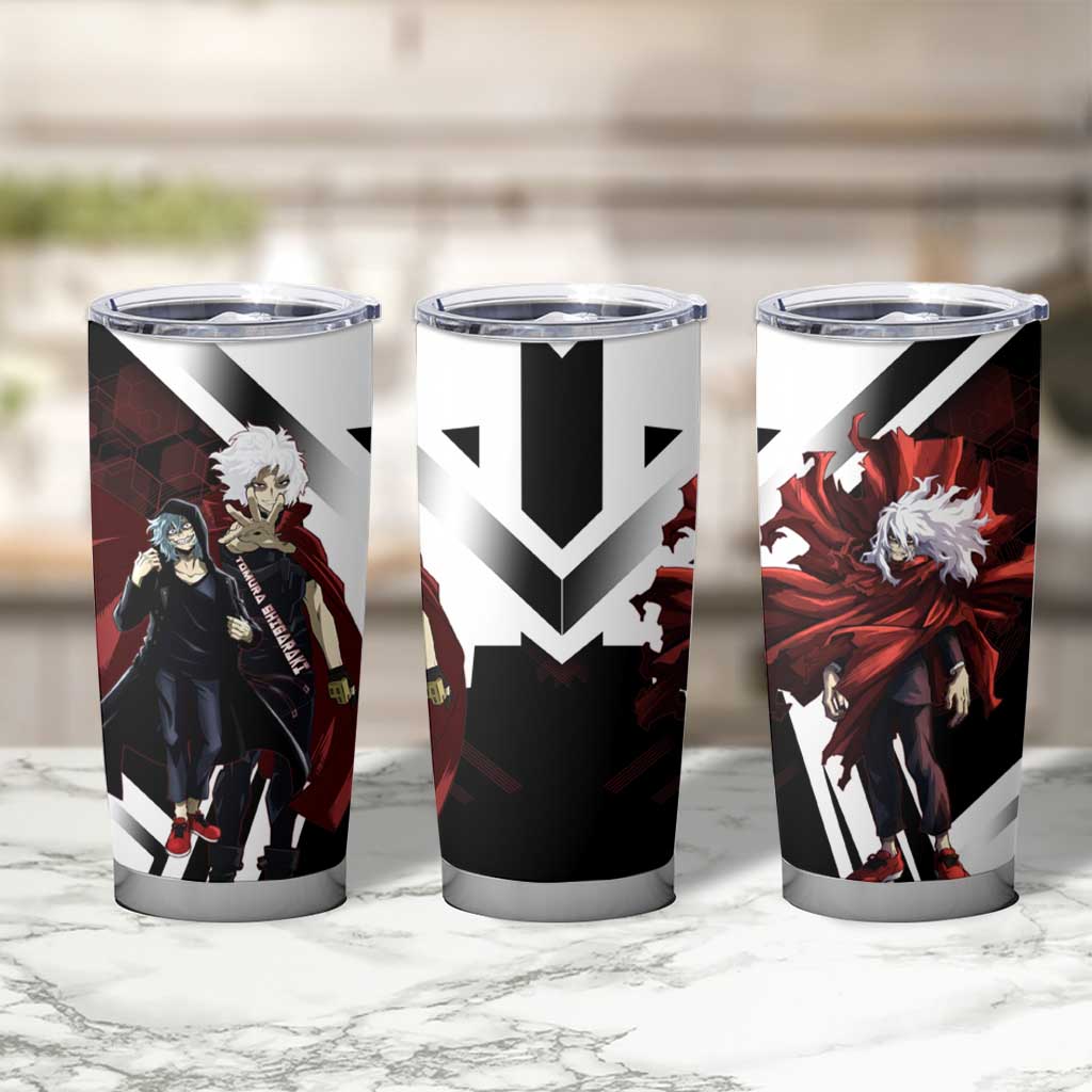 Tomura Shigaraki Tumbler Cup Dark Anime Villain Illustration with Red Energy Aura