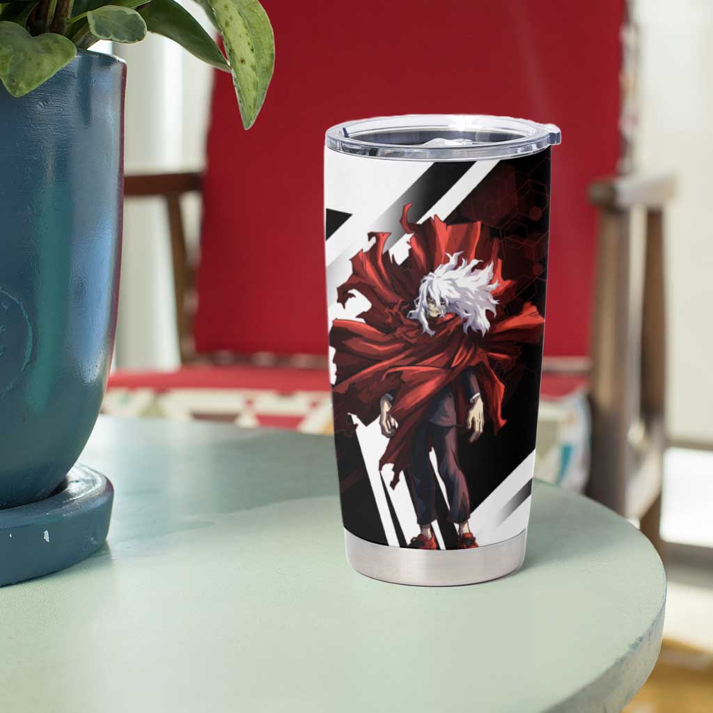 Tomura Shigaraki Tumbler Cup Dark Anime Villain Illustration with Red Energy Aura