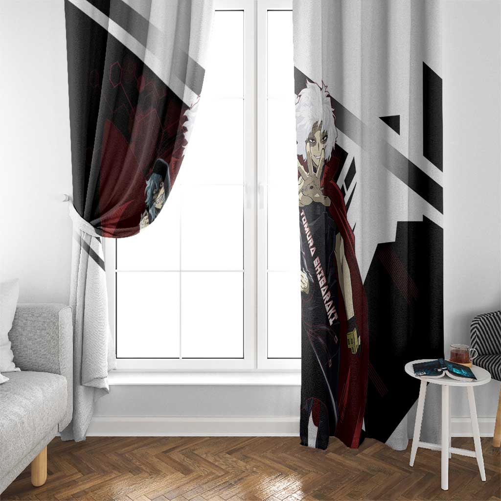 Tomura Shigaraki Window Curtain Dark Anime Villain Illustration with Red Energy Aura