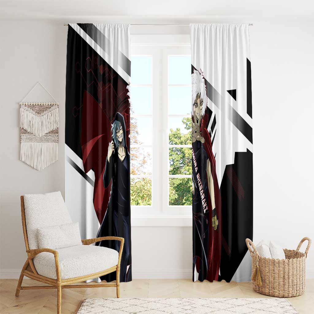 Tomura Shigaraki Window Curtain Dark Anime Villain Illustration with Red Energy Aura