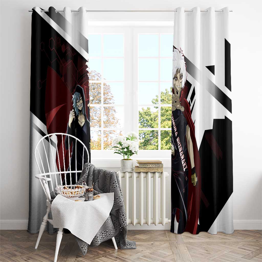 Tomura Shigaraki Window Curtain Dark Anime Villain Illustration with Red Energy Aura