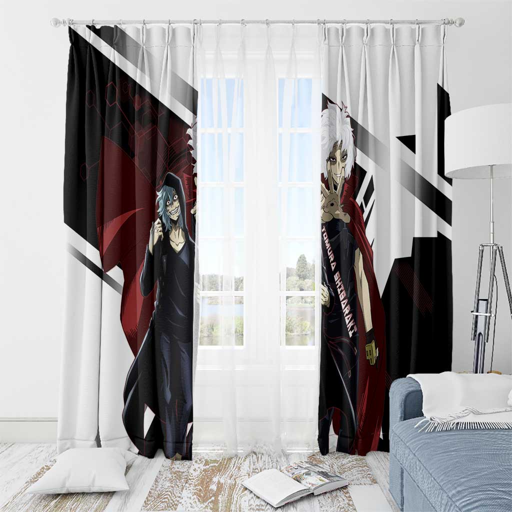 Tomura Shigaraki Window Curtain Dark Anime Villain Illustration with Red Energy Aura