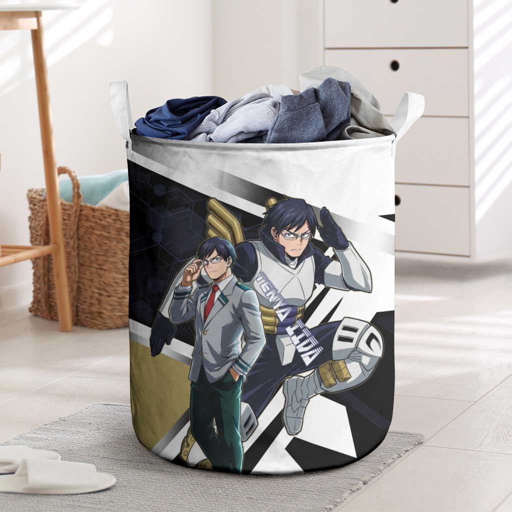 Tenya Iida Laundry Basket Dynamic Anime Action Illustration with Futuristic Hero Armor
