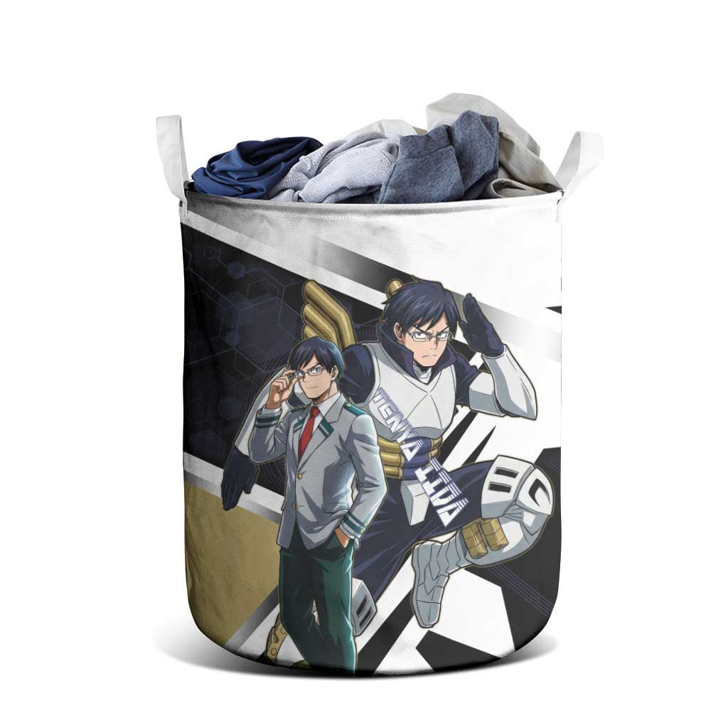 Tenya Iida Laundry Basket Dynamic Anime Action Illustration with Futuristic Hero Armor