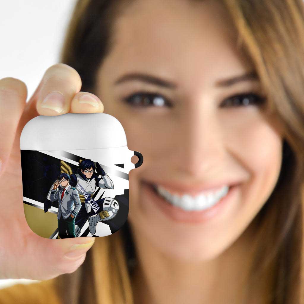 Tenya Iida AirPods Case Dynamic Anime Action Illustration with Futuristic Hero Armor