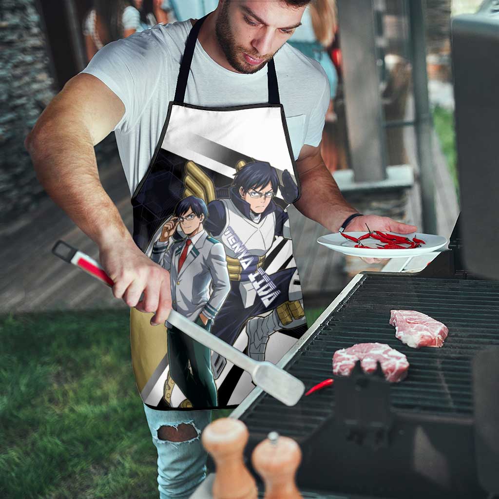 Tenya Iida Apron Dynamic Anime Action Illustration with Futuristic Hero Armor