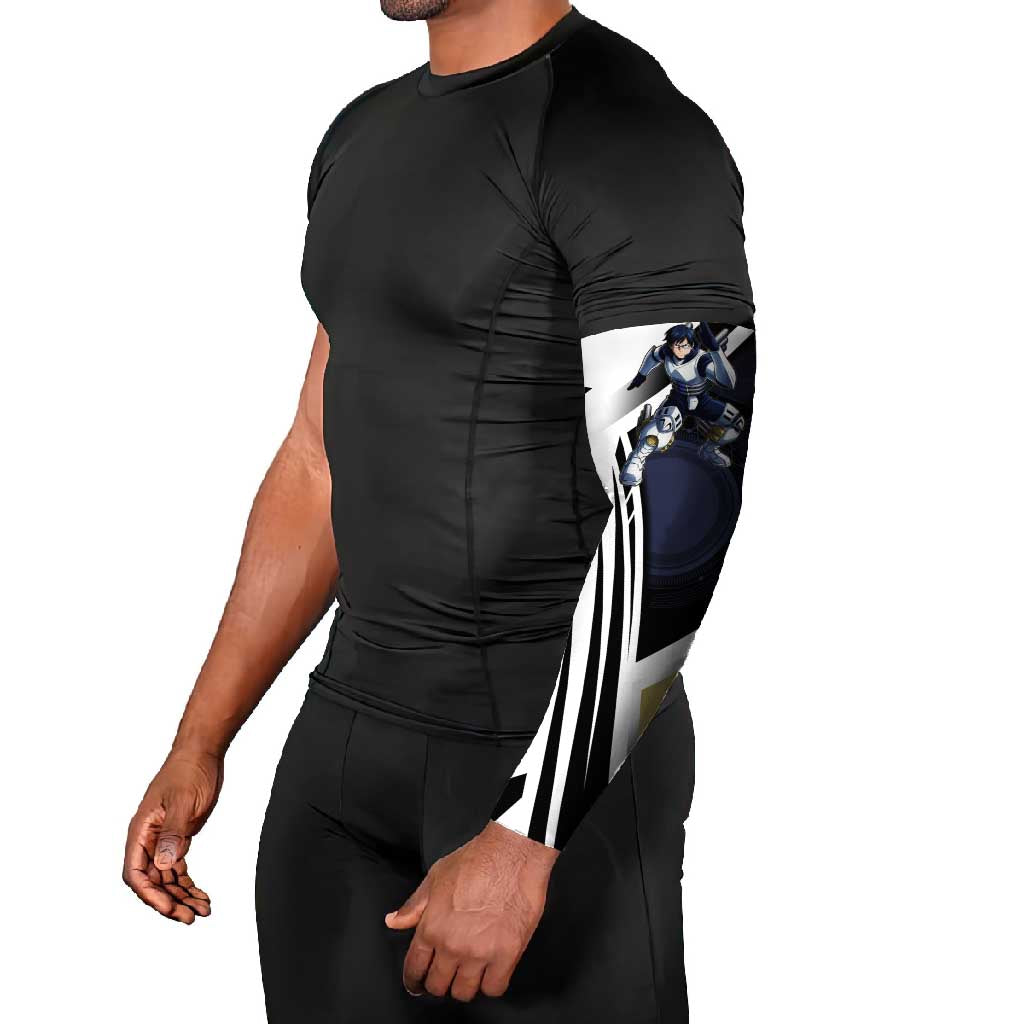 Tenya Iida Arm Sleeves Dynamic Anime Action Illustration with Futuristic Hero Armor