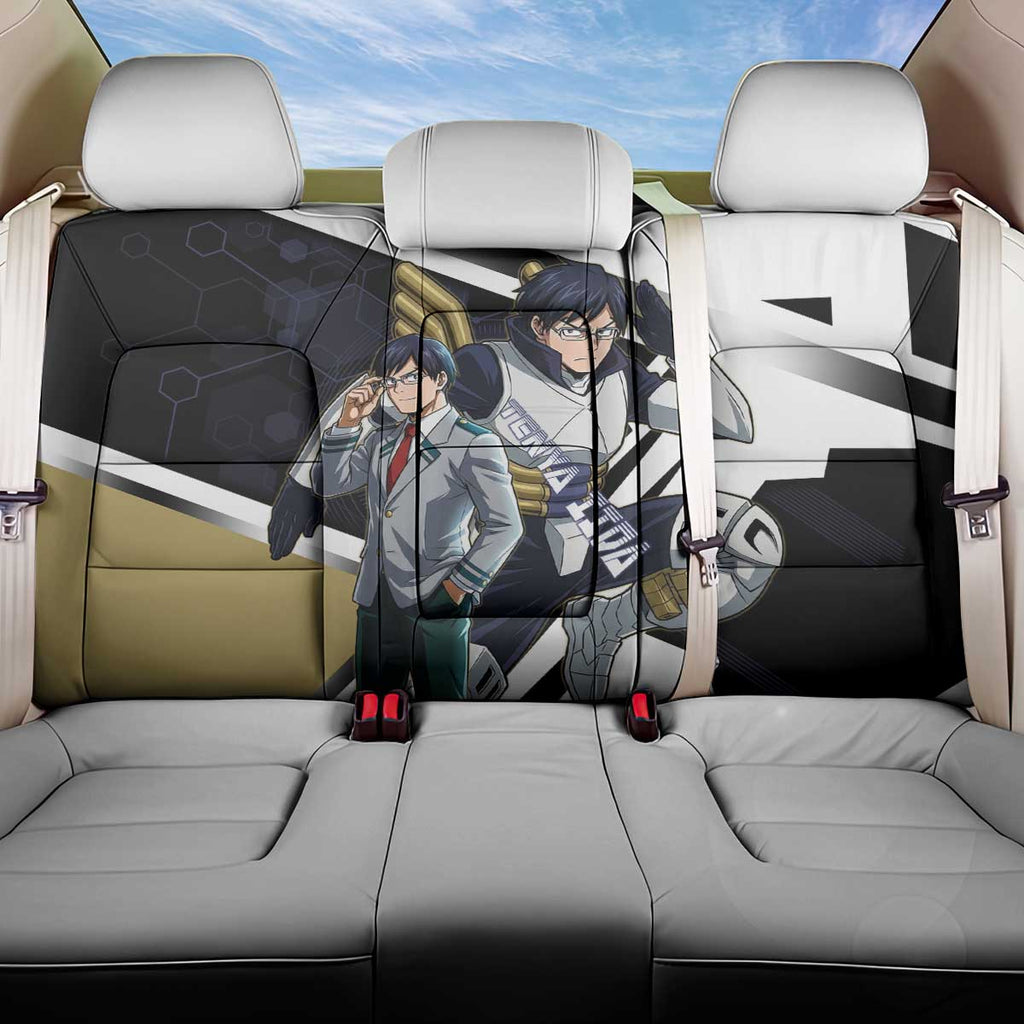 Tenya Iida Back Car Seat Cover Dynamic Anime Action Illustration with Futuristic Hero Armor