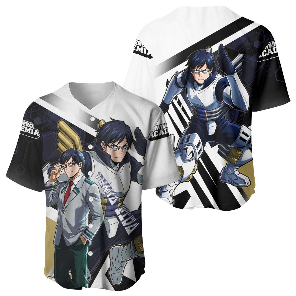 Tenya Iida Baseball Jersey Dynamic Anime Action Illustration with Futuristic Hero Armor