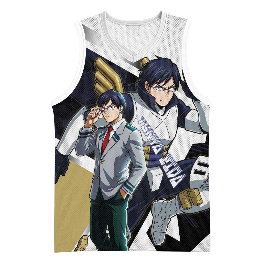 Tenya Iida Basketball Jersey Dynamic Anime Action Illustration with Futuristic Hero Armor