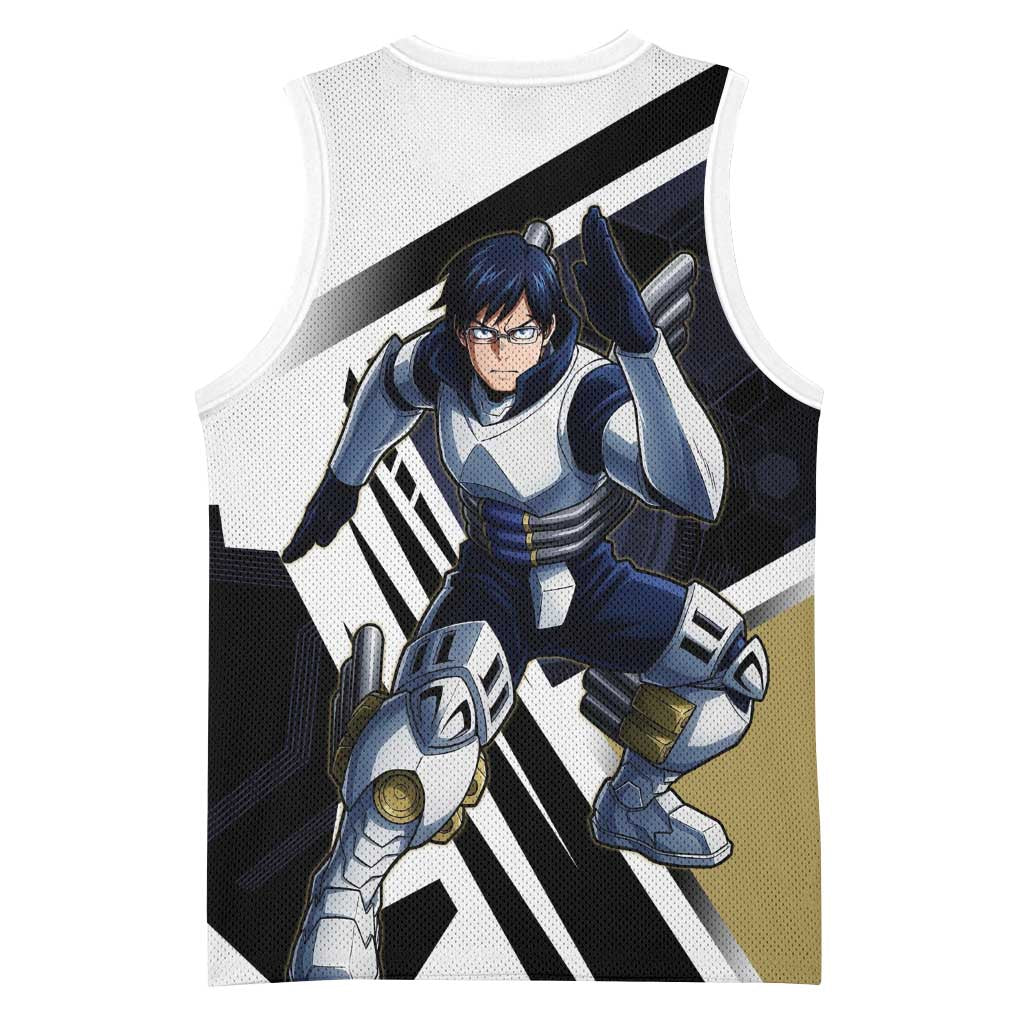 Tenya Iida Basketball Jersey Dynamic Anime Action Illustration with Futuristic Hero Armor