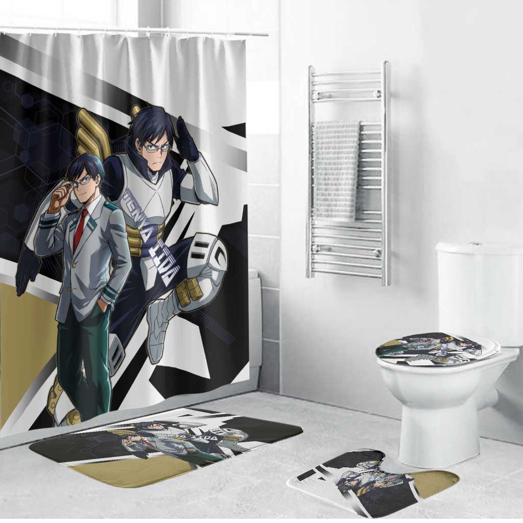 Tenya Iida Bathroom Set Dynamic Anime Action Illustration with Futuristic Hero Armor