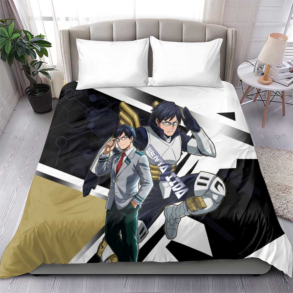 Tenya Iida Bedding Set Dynamic Anime Action Illustration with Futuristic Hero Armor