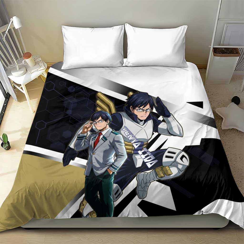 Tenya Iida Bedding Set Dynamic Anime Action Illustration with Futuristic Hero Armor