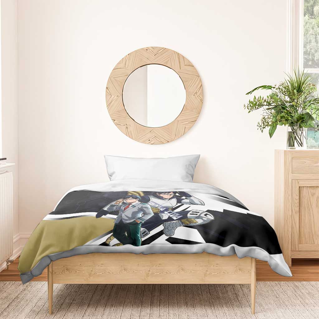 Tenya Iida Bedding Set Dynamic Anime Action Illustration with Futuristic Hero Armor