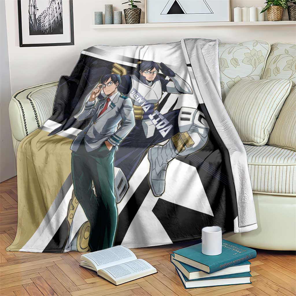 Tenya Iida Blanket Dynamic Anime Action Illustration with Futuristic Hero Armor