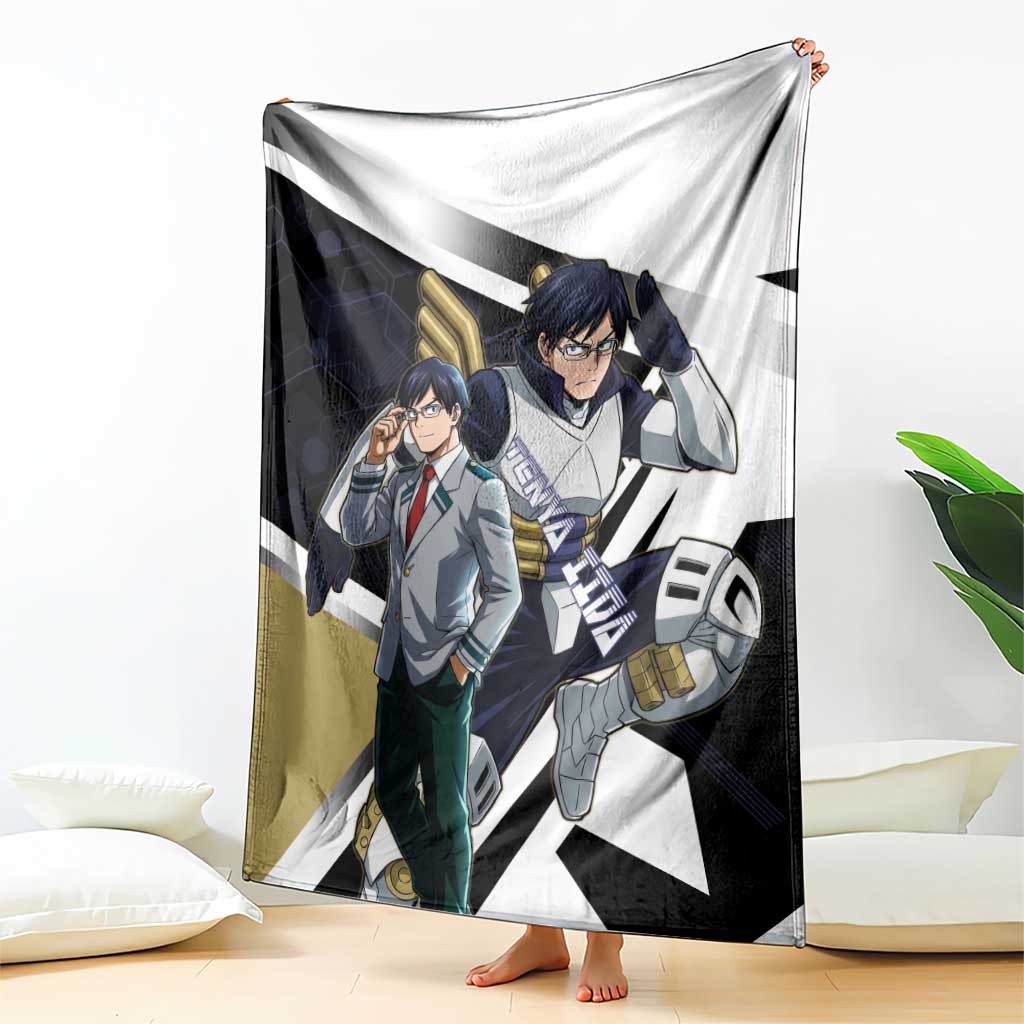 Tenya Iida Blanket Dynamic Anime Action Illustration with Futuristic Hero Armor