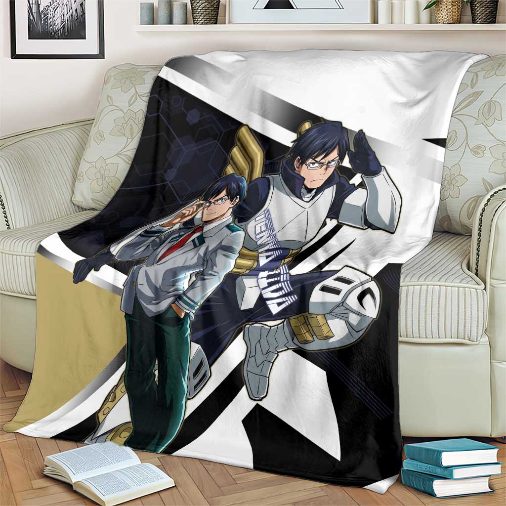 Tenya Iida Blanket Dynamic Anime Action Illustration with Futuristic Hero Armor