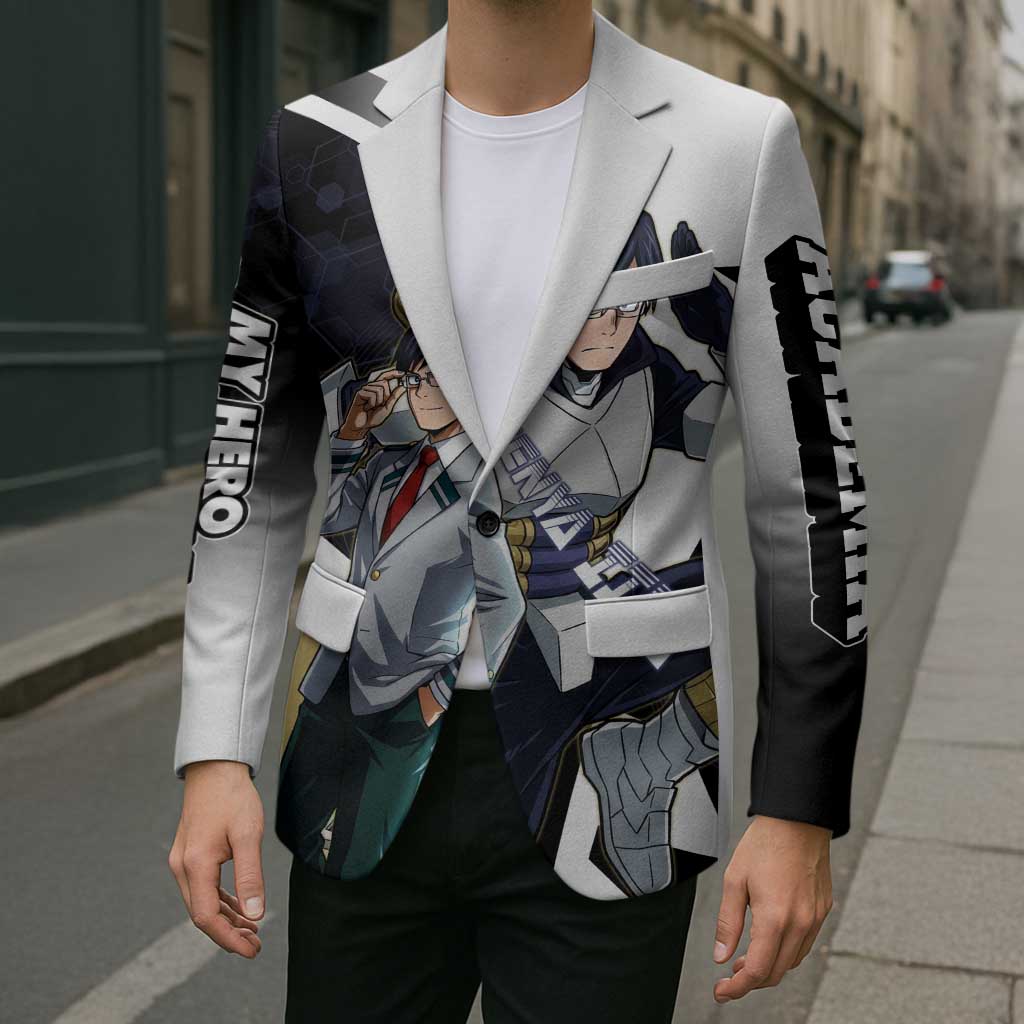 Tenya Iida Blazer Dynamic Anime Action Illustration with Futuristic Hero Armor