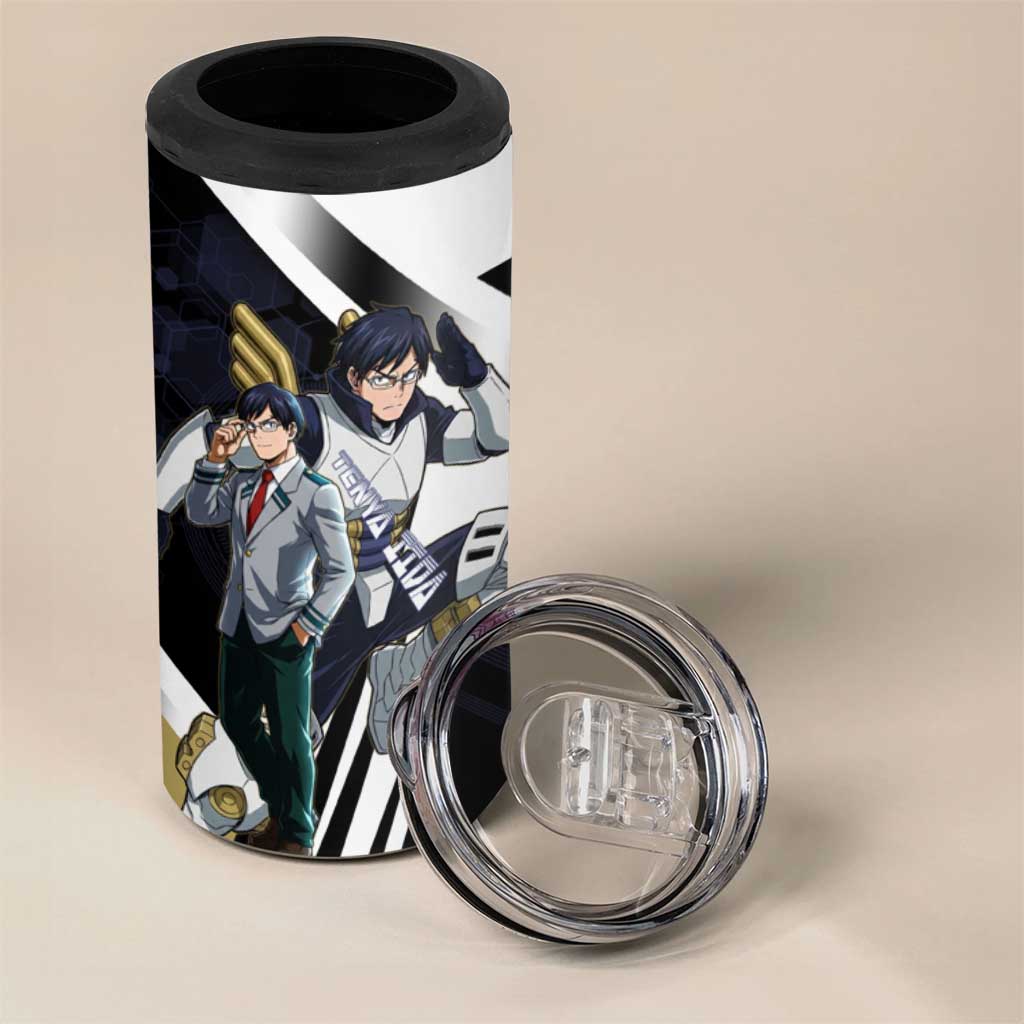 Tenya Iida 4 in 1 Can Cooler Tumbler Dynamic Anime Action Illustration with Futuristic Hero Armor