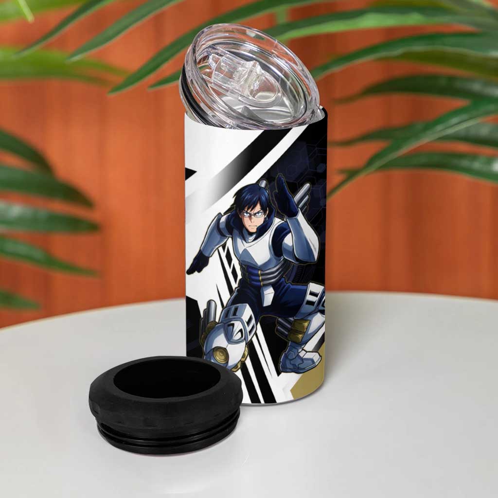 Tenya Iida 4 in 1 Can Cooler Tumbler Dynamic Anime Action Illustration with Futuristic Hero Armor
