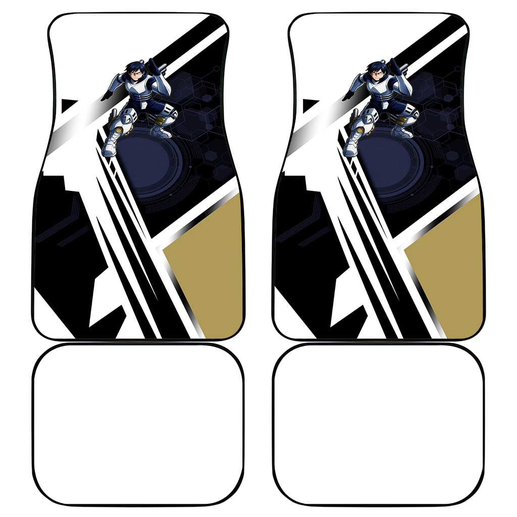 Tenya Iida Car Mats Dynamic Anime Action Illustration with Futuristic Hero Armor