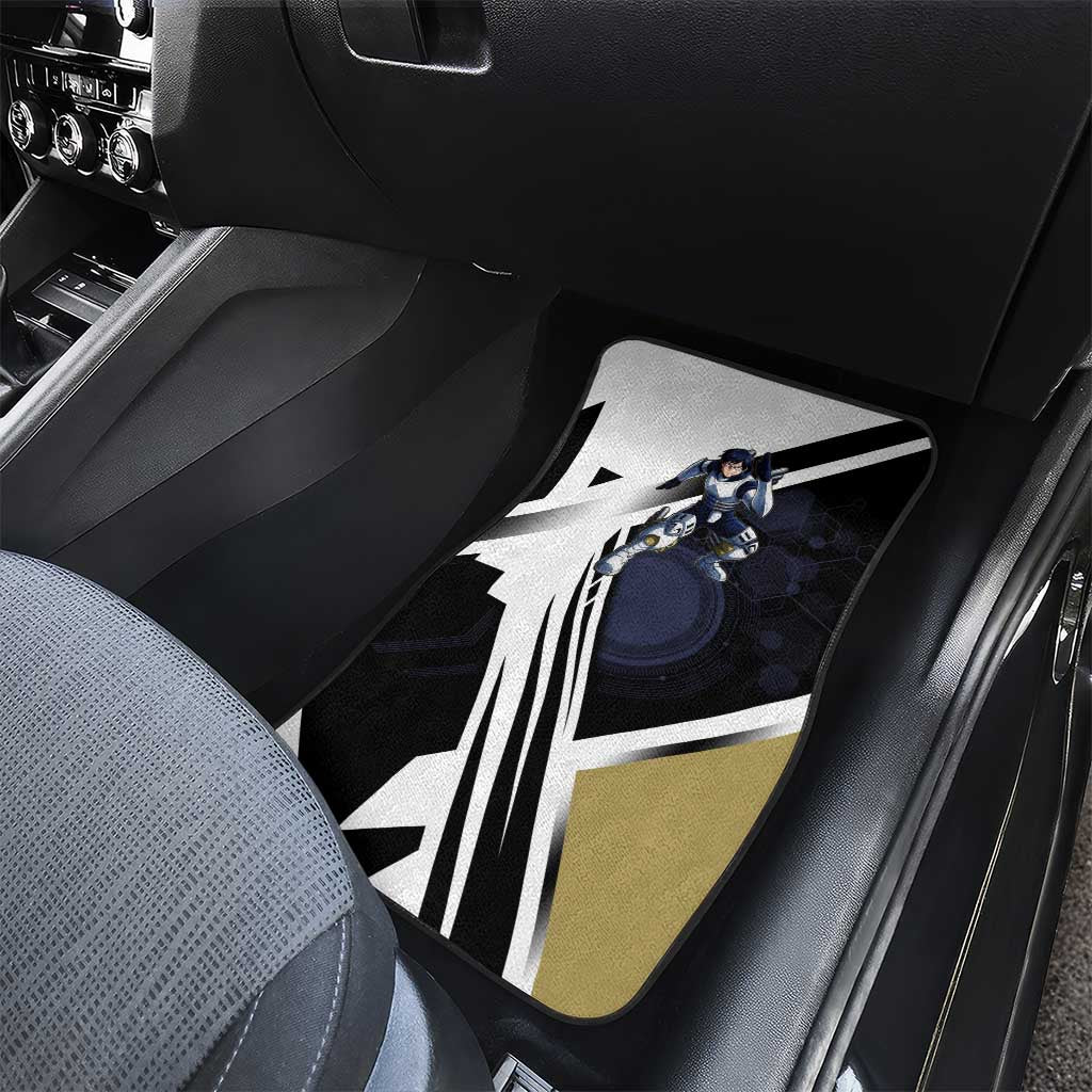 Tenya Iida Car Mats Dynamic Anime Action Illustration with Futuristic Hero Armor