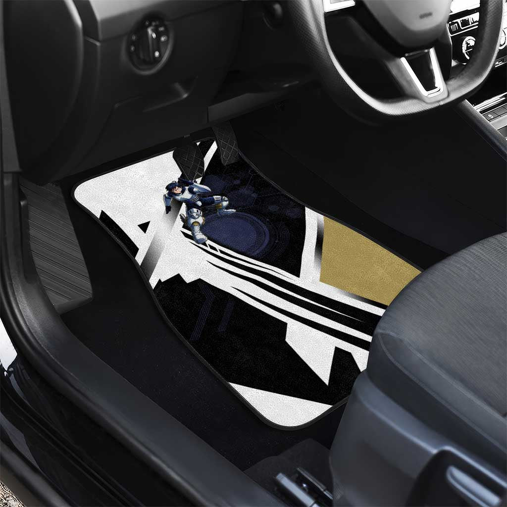 Tenya Iida Car Mats Dynamic Anime Action Illustration with Futuristic Hero Armor