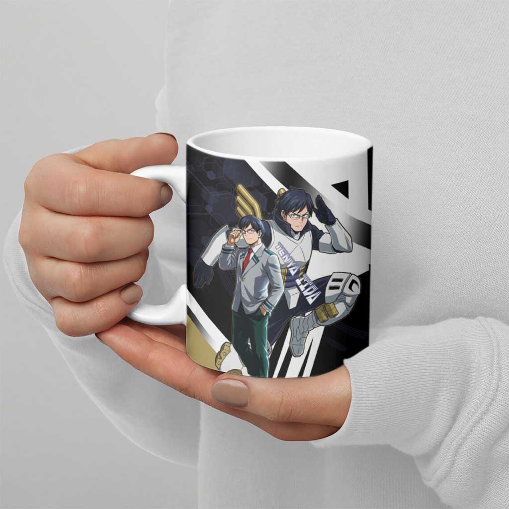 Tenya Iida Ceramic Mug Dynamic Anime Action Illustration with Futuristic Hero Armor