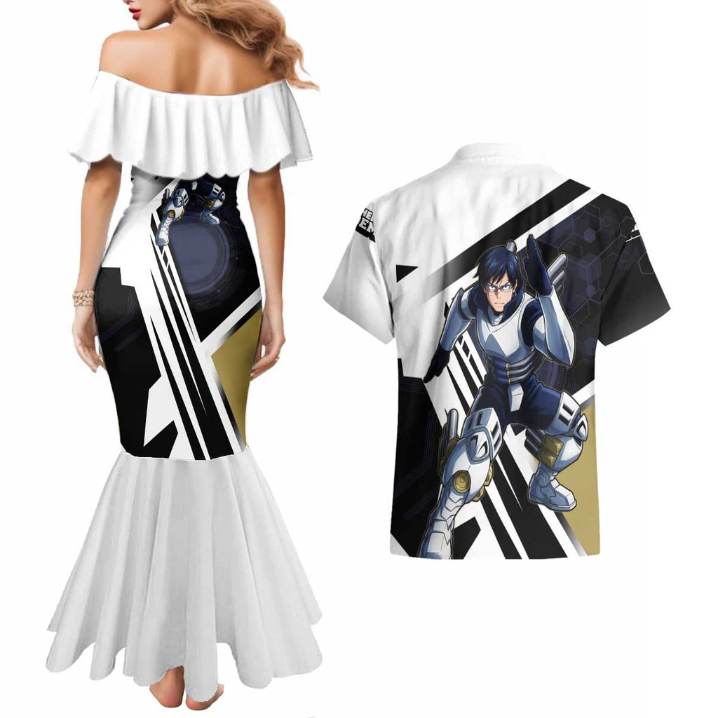 Tenya Iida Couples Matching Mermaid Dress and Hawaiian Shirt Dynamic Anime Action Illustration with Futuristic Hero Armor