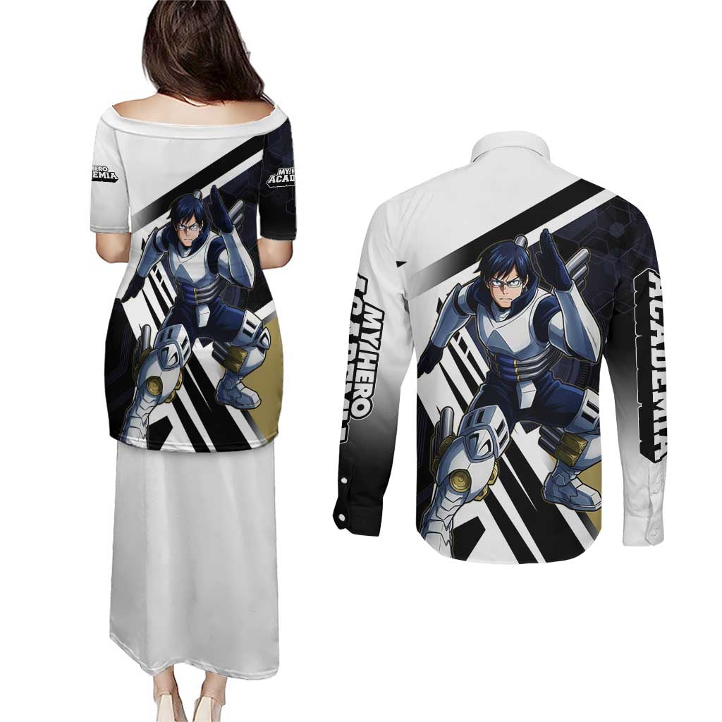 Tenya Iida Couples Matching Puletasi and Long Sleeve Button Shirt Dynamic Anime Action Illustration with Futuristic Hero Armor