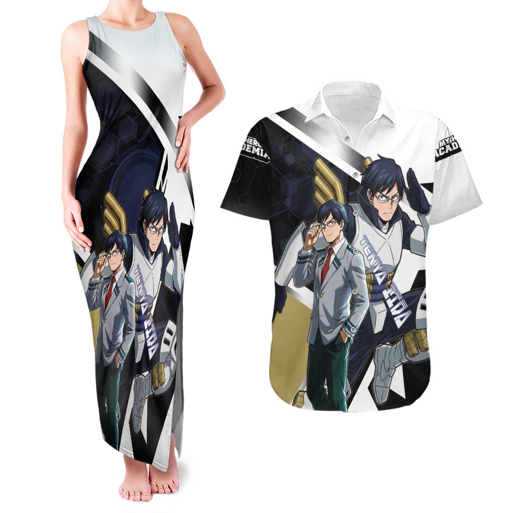 Tenya Iida Couples Matching Tank Maxi Dress and Hawaiian Shirt Dynamic Anime Action Illustration with Futuristic Hero Armor
